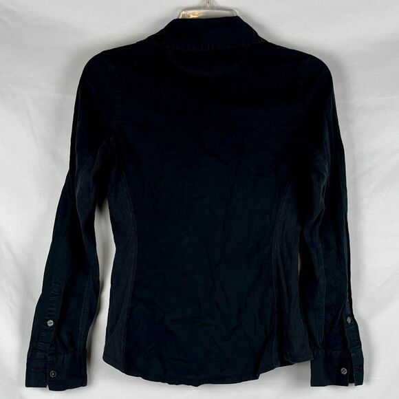 Converse One Star Women's Black Long Sleeve Button Down Top XS - Picture 2 of 10